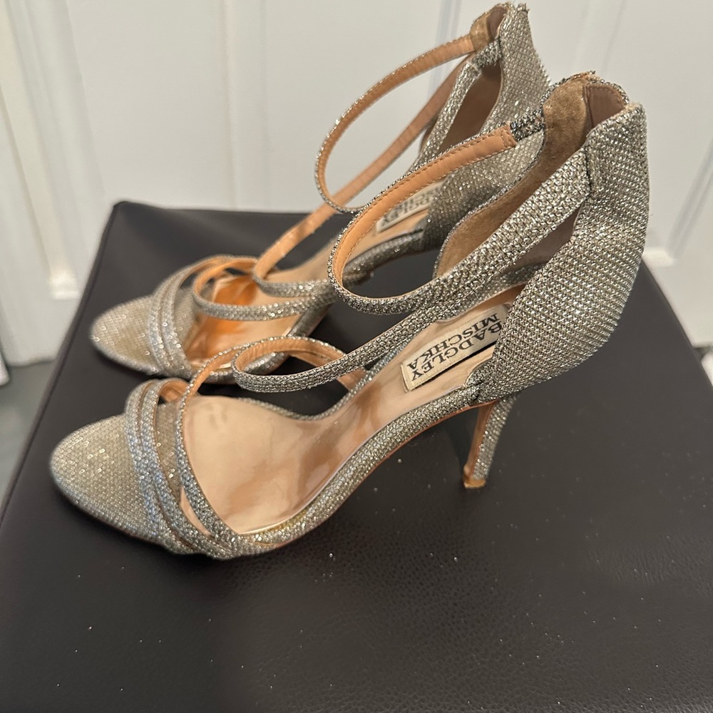 Badgley Mischka Glittering Silver Heels